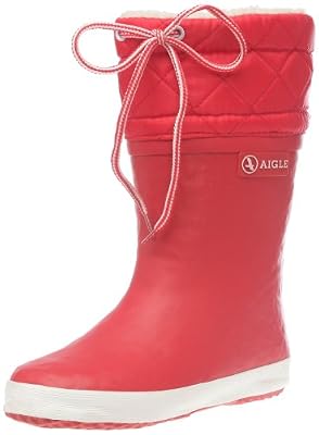 Aigle - Giboulée - Botte - Unisexe - Enfant - Bicolore (Rouge / Blanc 8) - 33 EU (Taille du Fabricant:33)