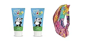 Amway glister kids toothpaste 100 x 2 grams - Pack of 2 and STYLISH HAIR/HEAD band [ASSORTED]{E-KAROBAAR}