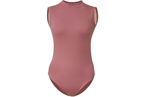 ROYAL SMEELA Traje de Baile Mujer sin Mangas ni Espalda Body y Ballet con Cuello Alto Adultos - Elegante Maillot del Danza Sexy para Bailarinas
