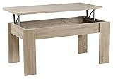 Fabricada en España Tumueblekit Mesa Centro Elevable, Melamina, Roble, 63x105x55 cm