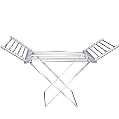 Fishtec Séchoir à Linge Electrique Pliable - 18 Barres chauffantes - 11.30 m d'étendage