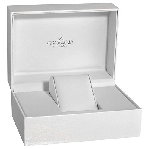 GROVANA 1026.1537 Men's Quartz Swiss Watch with Black Dial Analogue Display and Black Leather Strap