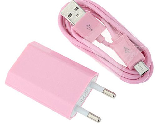 Reido® (Pink) 2in1 Set Adapter + USB Datenkabel für Samsung SM-G900F Galaxy S5 Galaxy S7 S4 S3 S2 S6 S5 S6edge Samsung Galaxy S6 S5 S7edge Galaxy S4 S5 I9300 I9505 S4mini S2 i9100 I9300 Galaxy S4 Galaxy S3 S3Mini S5mini Galaxy S3mini / S 4S4mini / S5 S5mini I9505 Galaxy S4 I9300 Galaxy I9100 I8190 I9500 Micro-USB Ladegerät Ladekabel Netzteil (kein Original) (2in1 Pink Adapter+Kabel)