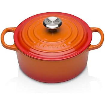 Enameled Cast Iron Dutch Oven Le Creuset Signature Azure Cast Iron 22cm Round Casserole Dutch Oven Pot With Lid