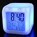 Vale® 7 LED Colour Changing Digital Alarm Clock Thermometer Date Time Night Light LCD