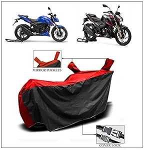 Willton - TVS Apache RTR 200 4V Bike Cover with Waterproof and Dust Proof Premium Polyester Fabric (RED Stripe)