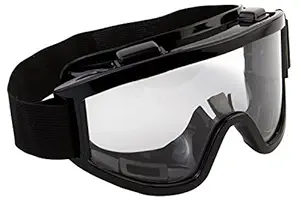 Okayji Adult Motorbike ATV/Dirt Bike Racing Transparent Goggles Adjustable Strap (Black)