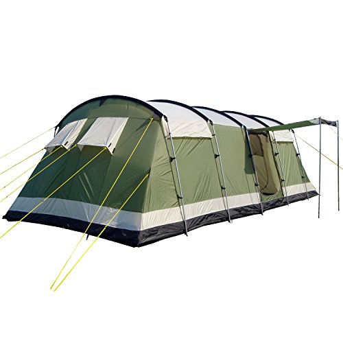 skandika Tente Milano 10 - Tente familiale tunnel - 10 personnes - 700 x 340 cm (Olive)