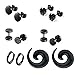 Produktbild Juland 6 Paare Edelstahl-Creolen Ohrstecker Huggie Ohrpiercing Barbell-Ohrring für Männer und Frauen 6 Styles - Schwarz - Schneckenohr Piercing