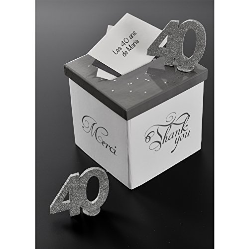 XXL Tischdeko Zahl 10 Geburtstag Silber Glitzer 1 Stück Party-Deko Palandi® - 9
