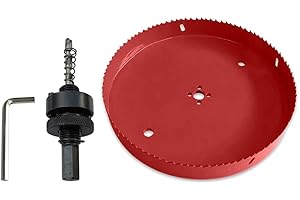 TUNEZ® Scie cloche M42 bimétallique avec arbre hexagonal et forets de centrage en métal pour bois, métal, plaque de plâtre, tôle, tuyau en plastique (240 MM)