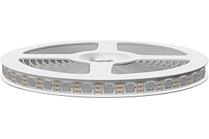 Jun-Saxifragelec WS2812B Bande lumineuse LED 5 m 60 LED/m 5 V Adressable individuellement PCB flexible IP65 Étanche (Blanc)