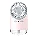 Produktbild Modely 3 in 1 Luftbefeuchter Nachtlicht Fan Mini Kopfplatte USB Desktop Fan kleines Geschenk leiser Tischventilator, mit Oszillation, schwarz, 9×9×16.9 cm (Rosa, 9×9×16.9 cm)