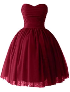 Victory Bridal Einfach Herzform Abendkleider Kurz Satin Chiffon Promkleider Ballkleider Brautjungfernkleider