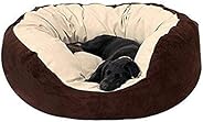 Gorgeous Soft Reversible Round Cats and Dogs Bed Cream Brown-Small