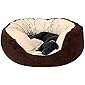 Gorgeous Soft Reversible Round Cats and Dogs Bed Cream Brown-Small