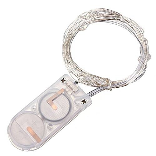 Girlanden Lichterkette wasserdicht Kupfer Draht 2 m 20-leds Kette Power Dekoration Weihnachten Hochzeit Geburtstag – warmweiß - 3
