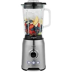 VonShef Mixeur Blender à Récipient en Verre 1 000 W - Fonctions Pulse, Broyer la Glace et Smoothie - Capacité d'1,5 L
