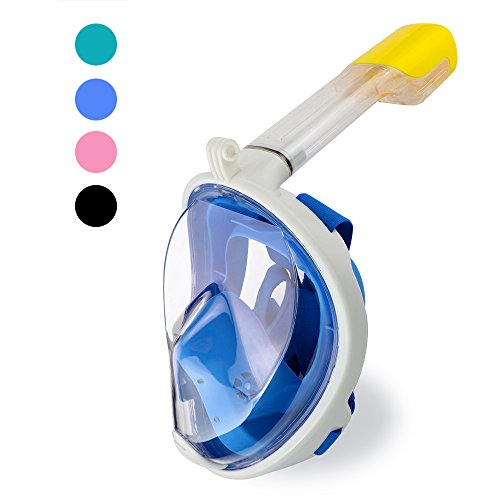 DasMeer Máscara de Buceo, 180° de Cara Completa Diseño de Respiración Superficie Snorkel con Anti-vaho y Tecnología Anti-fugas, para Deportes de Agua Natación,No hay Fugas de Sellado con Tapón de Protección Máscara de Snorkel.