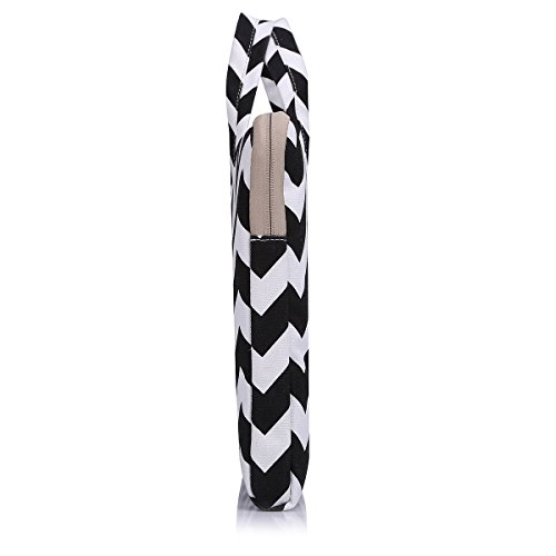 MOSISO Chevron Segeltuchstoff Hülle Sleeve Aktentasche für 15-15,6 Zoll MacBooks, Laptops Farbe: Schwarz - 5