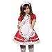 Produktbild tzm2016 Women's Lolita French Maid Cosplay Costume, 4 pcs as a set including dress; headwear; apron; fake collar ( Red , Size L )