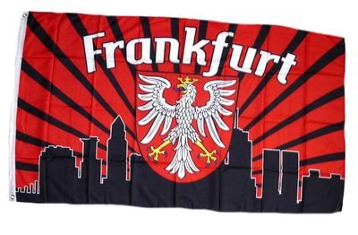 Fahne / Flagge Frankfurt Silhouette Fan NEU 90 x 150 cm