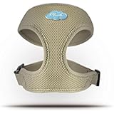 CURLI Brustgeschirr Plush Basic AIR-MESH beige für Hunde S (19 - 24 cm)