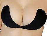 DODOING Frauen BHs Push Up Rückenfreie Klebe-BH Wiederverwendbare Unsichtbare Trägerloser Demi-BH mit dem selbstklebendem Push-Up und Tunnelzug - 2