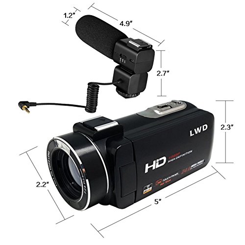 LWD-1080p-Full-HD-Wifi-Digital-Video-Camera-30FPS-24MP-16X-Zoom-Digital-Video-Camera-with-External-MIC-Digital-Camcorder-with-Professional-Camera-Mounted-Shotgun-Boom-Microphone