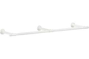 ‎SONGMICS SONGMICS Wieszak na ubrania montowany na ścianie, wieszak na ubrania montowany na ścianie, przemysłowy, oszczędzający miejsce, 30,4 x 170 x 7 cm, nośność 68 kg, łatwy montaż, chmurna biel HSR104W01