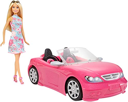 Barbie FPR57 - Puppe und Cabrio Auto in pink, Puppen und Puppenzubehör Spielzeug ab 3 Jahren - 2