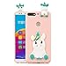 Produktbild Everainy Huawei Honor 7C/Y7 2018/Y7 Prime 2018 Silikon Hülle 3D Einhorn Muster Ultradünn Hüllen Handyhülle Gummi Case Huawei Y7 Prime 2018 Schutzhülle Stoßfest TPU Gel Stoßstange Cover (Rosa)