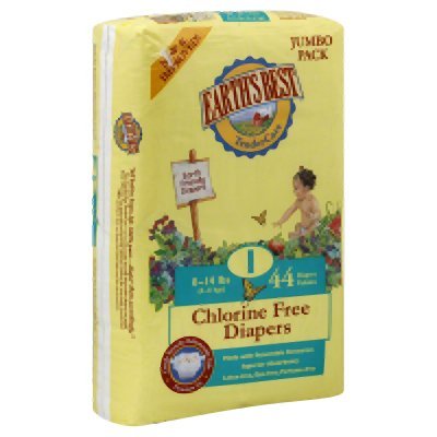 Earth'S Best Chlorine Free Diapers Size 1 44 Ct (Pack of 4)