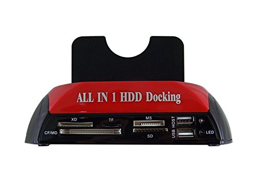 Sisun 2.5″/3.5″ IDE SATA HDD Docking Station +Card Reader Hub (IDE+SATA rot) - 5