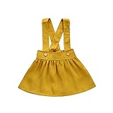 Kobay Kinder Baby Mädchen Solide Overalls Kleider(2-3T,Gelb)
