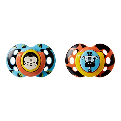 Tommee Tippee Closer to Nature - Chupetes, 2 unidades, diseño Fun, para 18-36 meses, colores aleatorios