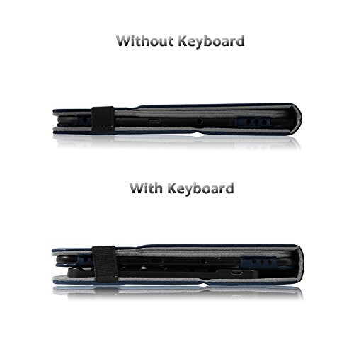 Galaxy Tab S3 9.7 keyboard Tastatur Hülle, Infiland Bluetooth Tastatur Ultradünn leicht Shell Ständer Schutzhülle mit magnetisch abnehmbar drahtloser Bluetooth Tastatur für Samsung Galaxy Tab S3 T820/T825 24,58 cm (9,68 Zoll) Touchscreen Tablet-PC (QWERTZ Tastatur, Dunkleblau) - 5