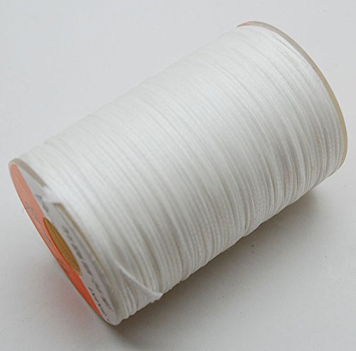 0.8mm 1 roll white Polyester Leathercraft Small Waxed Thread for Leather Sewing by DOW