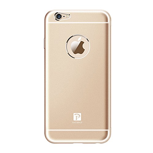 Premium Oats Apple iPhone 6s, 6 Schutzhülle mit stylischer Aluminium Vorder und Rückseite Sichtfenster Anrufe schnell Annehmen Hülle Hard Cover Flip Back Case Tasche – von OKCS® in Gold - 7