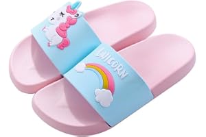 Girls Non-Slip Slide Sandals, Summer Beach Slippers, Indoor Outdoor Pool Shower Sandals, Toddler Size