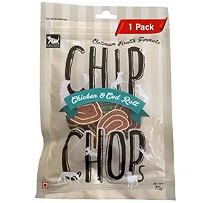 For The Fur Kids Chip Chops Chicken & Cod Roll Dog Treats , Optimum Health Formula (1 Pack)
