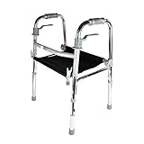 SMZJ Elderly folding Walker Aluminum alloy Four-legged walker Seat type