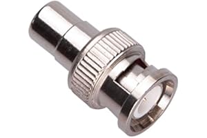 KEPLE BNC Masculino a RCA Femenino Adaptador Fono CCTV Coax Coaxial Acoplador Conector Enchufe Compatible con Cámara de Seguridad de CCTV/Sistemas de Vigilancia DVRs Cameras Switchers TV Cable | Niquelado