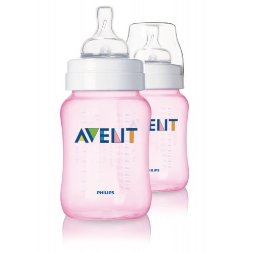 Philips AVENT SCF684/27 Classic Feeding Bottle (Pink, 260ml, 2-Pack)