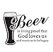 Produktbild Kreative Bierglas Englisch Wandaufkleber Gott Liebt Mich Vinyl Geschnitzt Abnehmbare DIY Dekoration Wandaufkleber 58x80 Cm