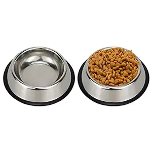 Podinor Stainless Steel Dog Bowls, Food and Water Non Slip Anti Skid Stackable Pet Puppy Dishes for Small, Medium and Large Dogs (2 Pack)