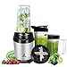 Produktbild Smoothie Maker, Posame Standmixer 1000 W Hochleistungsmixer Zerkleinerer Ice-Crusher 23000 U/min mit 6 Edelstahlmessern und 3 BPA-freien Tritan-Trinkflaschen, Mixer und Eis-Zerkleinerungsmaschine