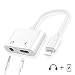 Produktbild Lightnig auf 3,5 mm Audio-Adapter + Ladegerät Adapter für iPhone X 10/iPhone 8/8 Plus iphone7/7 Plus/6S/6 iPod/iPad. Lightning Connector auf 3,5 mm AUX Konverter Kopfhörer Klinke Adapter Zubehör. 2 in 1 Kopfhörer Adapter Kopfhörer Aux Audio & Charge Adapter, Anschluss Lightning Kabel (Audio-Unterstützung + Laden + Musik IOS 10.33/11,2 oder später) weiß