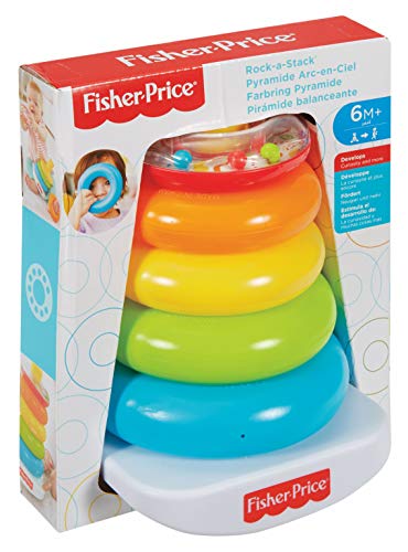 Fisher-Price Pyramide Arc-en-Ciel Jouet Bébé, Favorise la Coordination des Gestes et l'Apprentissage des Couleurs, 6 Mois et Plus, FHC92 – Image 7