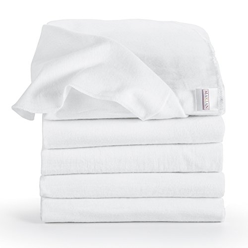 Blankets Pack of 5 | 80 x 80 cm White/Premium Quality – Super Soft, Reinforced Edges, tested for harmful substances/Öko-Tex Standard 100/Washable at 95 °C | Burp Cloths, Flannel, Blanket for Babies